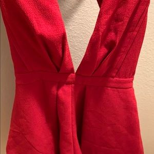 Lulus Deep V Red Romper
